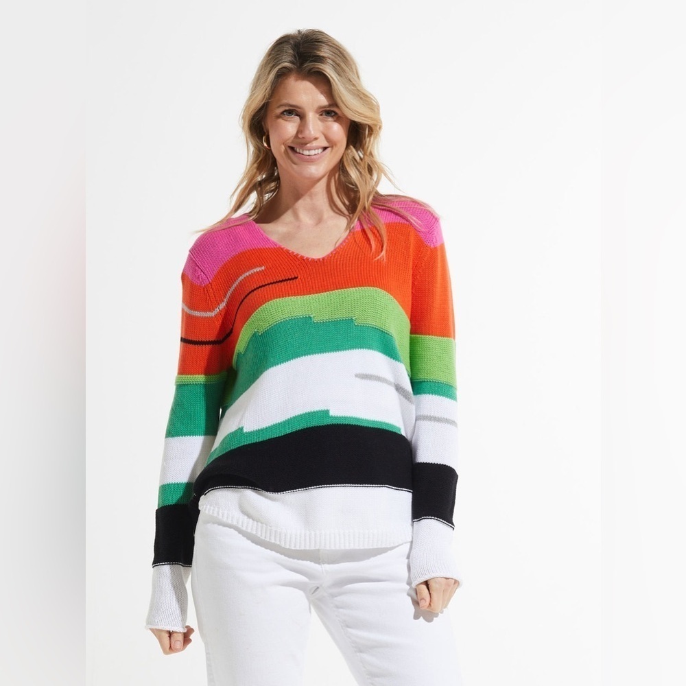 Zaket & Plover chunky cotton v neck sweater sz xs
